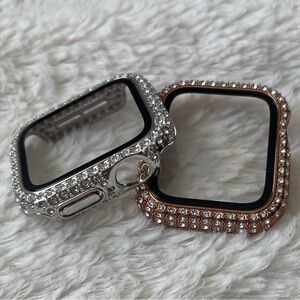 KADES Crystal Diamond Rhinestone Cover for Women (40mm,Silver & Rose Gold)